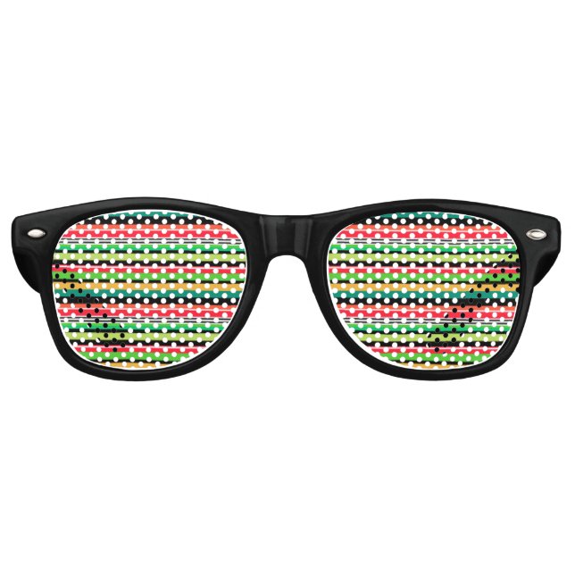 Süße, farbige Streifen Partybrille (Vorderseite)