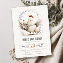 Süße Farm-Mama und Baby-Küken Blumen Baby Shower