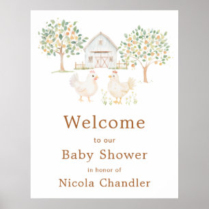Süße Farm-Scheune-Baby-Shower-Willkommen Poster