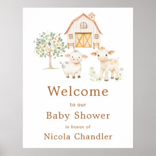 Süße Farm-Scheune-Baby-Shower-Willkommen Poster