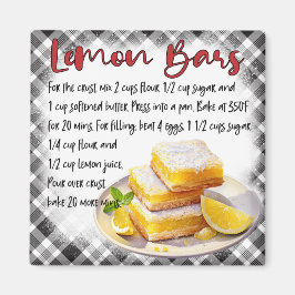 Süße Farmhouse selbstgemachte Lemon Bars Backrezep Magnet