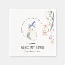 Süße Farmküken-Aquarell-Blumen-Baby-Party