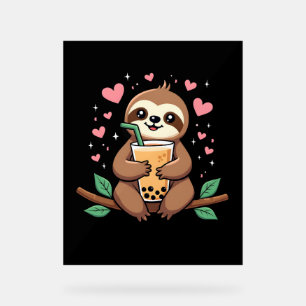 Süße Faultier-Boba-Blasen-Milchtee Kawaii Frauen M Acrylschild