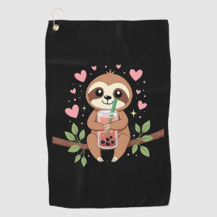 Süße Faultier-Boba-Blasen-Milchtee-Kawaii-Frauen-M Golfhandtuch