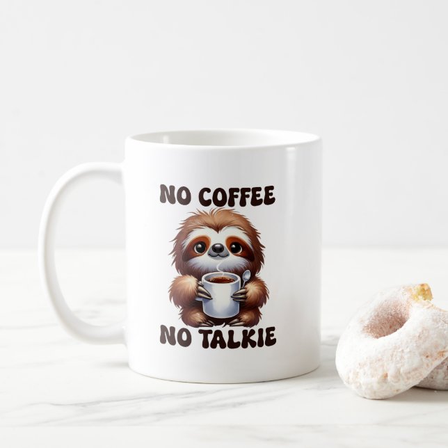 Süße Faultier-Coffee-Talk-Wortkunst  Kaffeetasse (Mit Donut)