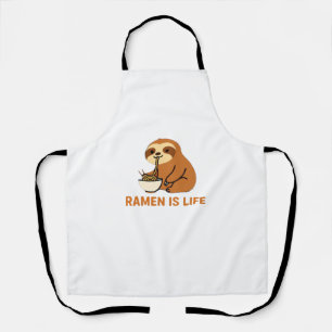 Süße Faultier essen Ramen � Lustiges Nudelliebhabe Schürze