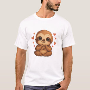 Süße Faultier-Herzen Niedlicher Faultier-Fan-Langa T-Shirt
