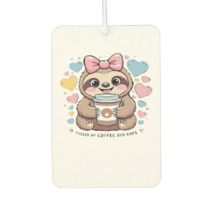 Süße Faultier-Kaffeeliebhaber-Shirt � Lustig anget Autolufterfrischer