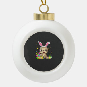 Süße Faultier Ostereier-Suche Hasenohren Faultier  Keramik Kugel-Ornament