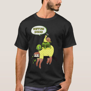 Süße Faultier-Schildkröte-Schnecke-Reitende Lustig T-Shirt