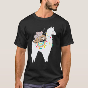 Süße Faultier schlafend auf Lama Koala Männer Frau T-Shirt