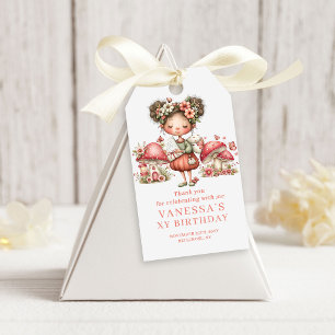 Süße Fee 3. Geburtstag Rosa Blumen Geschenk-Anhäng Geschenkanhänger