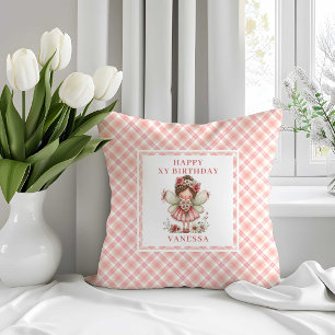 Süße Feen-Girl 2. Geburtstag Floral Rosa Kissen