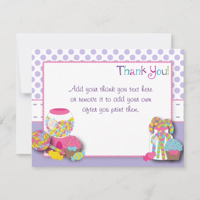 Süße Feier danken Ihnen Karten (Vorderseite)