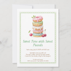 Süße Feier Einladung – Farbige Donuts Party