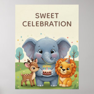 Süße Feier Waldtiere Kinder Wandkunst Poster