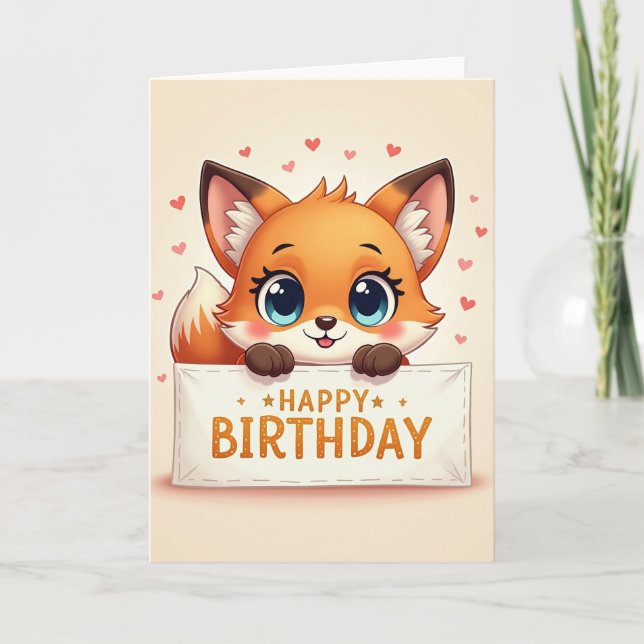 Süße Fennec Blaue Augen Karte (Vorderseite)