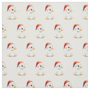 Süße festliche Weihnachtsbaby-Gans mit Santa-Hut Stoff