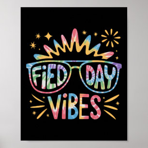Süße Field Day Vibes Tie Dye Für Lehrer Kinder Fie Poster