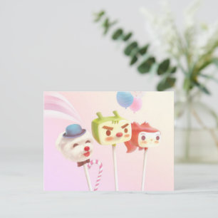 Süße Figur Cake Pops Ankündigungspostkarte