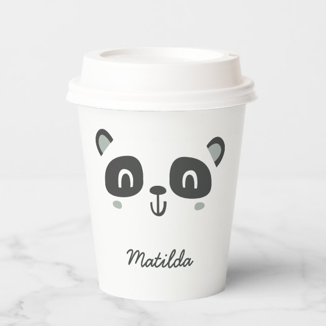 Süße Figur Panda Kindergeburt Pappbecher (Vorderseite)
