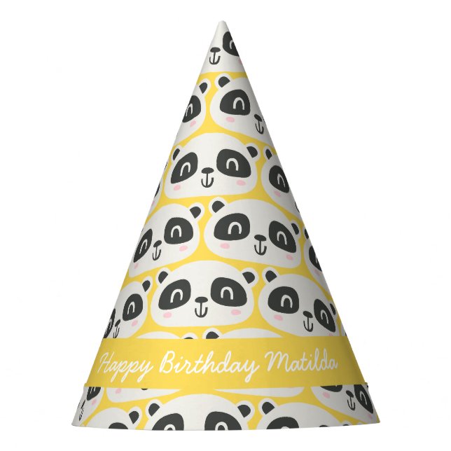 Süße Figur Panda Kindergeburt Partyhütchen (Vorderseite)