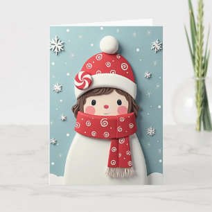 Süße Filzwinter-Figur-Karte Karte