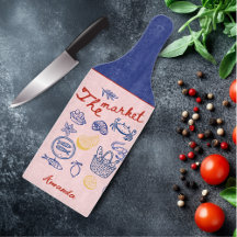 Süße Fischmarktdoodle in Rot und Blau, personalisi