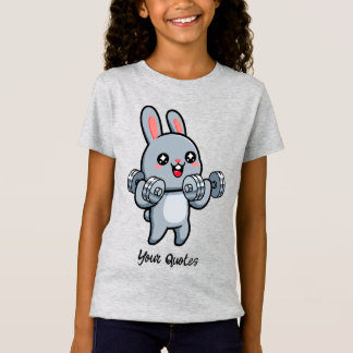Süße Fitness-Häschen-Workout-Kinder T-Shirt