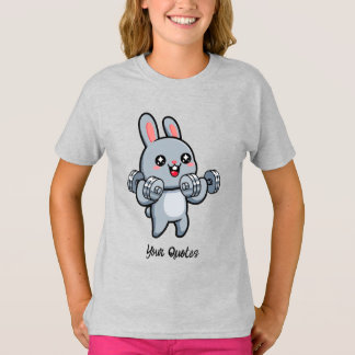 Süße Fitness-Häschen-Workout-Kinder T-Shirt