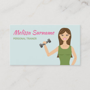 Süße Fitness-Mädchen-Illustration Personal Trainer Visitenkarte
