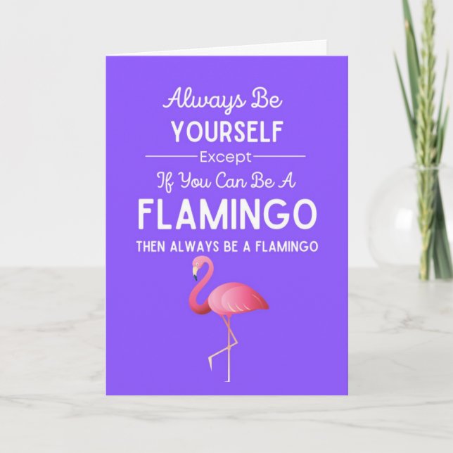 Süße Flamingo Karten Lustiger Humor Rosa Vogel Hum (Vorderseite)