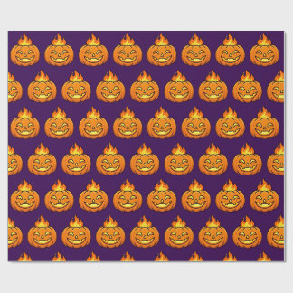 Süße Flammende Kürbis Halloween-Muster Verpackung Geschenkpapier