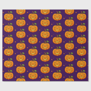 Süße Flammende Kürbis Halloween-Muster-Verpackung  Geschenkpapier