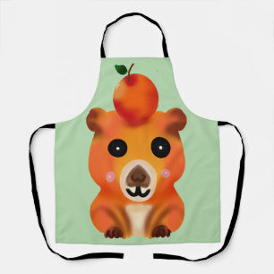 Süße flauschige Capybara mit Orange   Kawaii Tier  Schürze