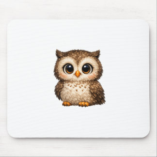 Süße Flauschige Eule Große Augen Cartoon Digital A Mousepad