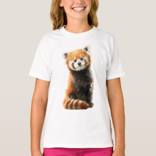 Süße flauschige Rote-Panda-Illustration für Kinder T-Shirt