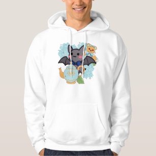 Süße Fledermaus, antike Teekanne und Teddybär Hoodie