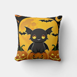 🦇🎃 Süße Fledermaus-Kürbis-Hüllen Halloween-Nacht Kissen