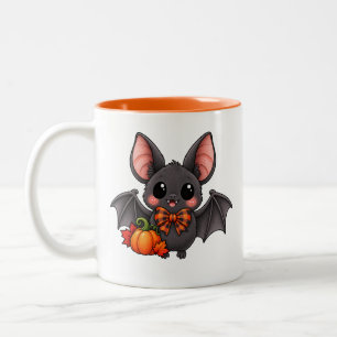 Süße Fledermaus und Kürbis Halloween Zweifarbiges  Zweifarbige Tasse