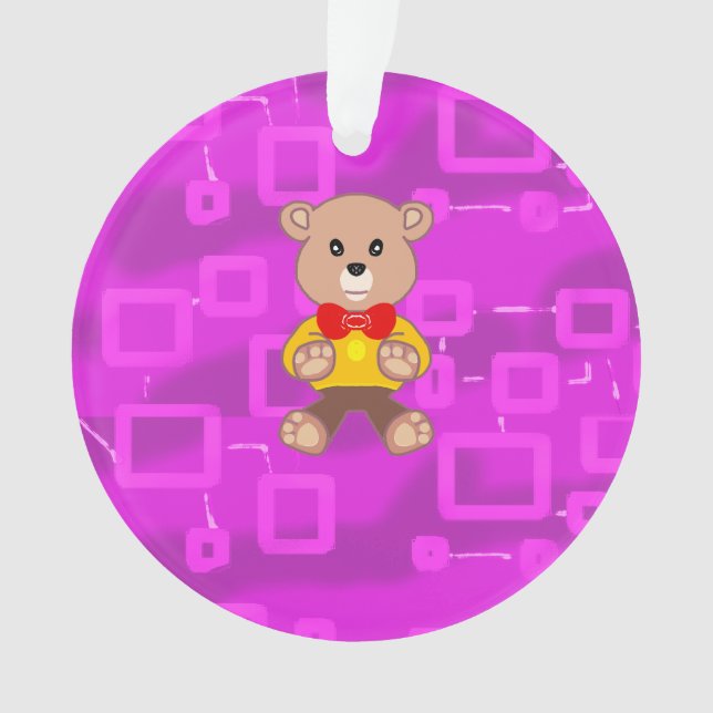 Süße Fliege Teddybär Raumschiff  Ornament (Vorderseite)