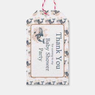 Süße Floral Wal Baby Shower Geschenkanhänger