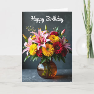 Süße Florale Grußkarte zum Geburtstag Karte
