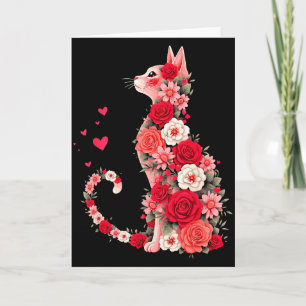 Süße florale Katzenkunst Blumenkatzenbesitzer und Karte