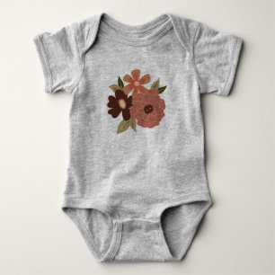 Süße florale Pfirsichgrüne Blütenreben Baby Strampler