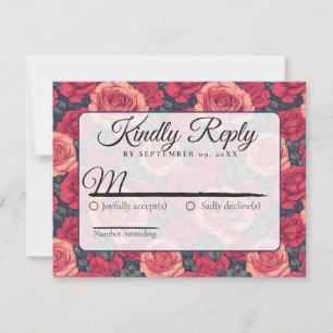 Süße florale Rosen-Hochzeits-RSVP-Karte RSVP Karte