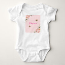 Süße florale Schmetterling personalisierte Baby-Mä