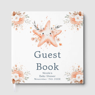 Süße florale Seestern-Babyparty Gästebuch