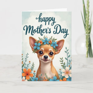 Süße Florale Welpen-Mutter-Karte Karte