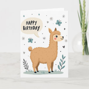 Süße Fluffige Lama-Karte Karte